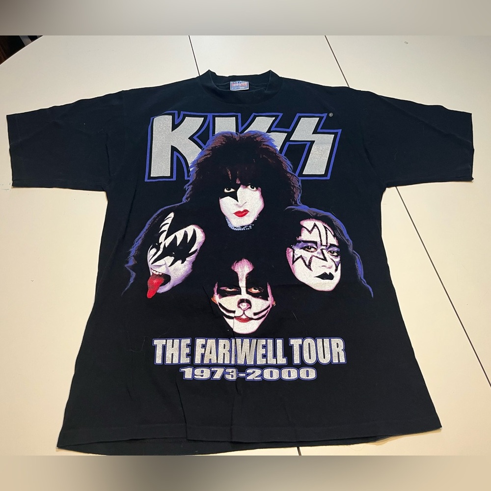 Vtg Kiss The Farewell World Tour 2000 T-Shirt Men's Size large Single Stitch VG+